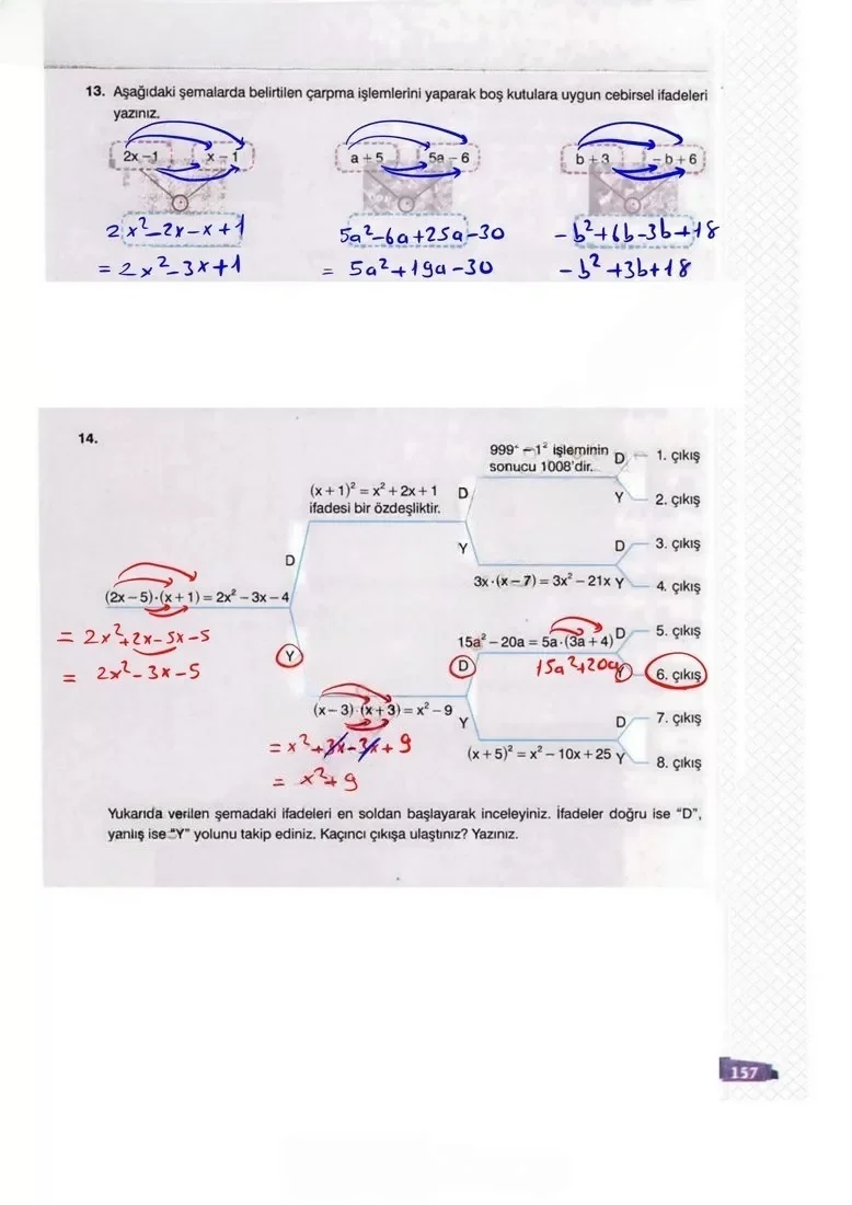 8. Sınıf Matematik Ders Kitabı Cevapları Sonuç Yayınları Sayfa 157 Çözüm Görseli