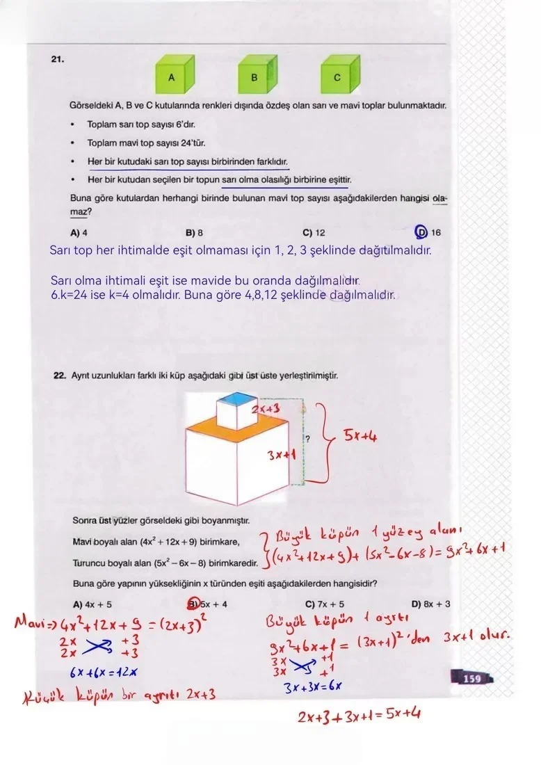 8. Sınıf Matematik Ders Kitabı Cevapları Sonuç Yayınları Sayfa 159 Çözüm Görseli