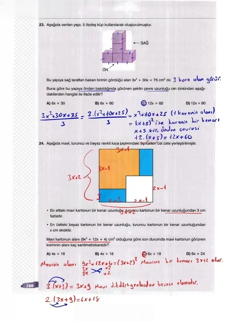 8. Sınıf Matematik Ders Kitabı Cevapları Sonuç Yayınları Sayfa 160 Çözüm Görseli