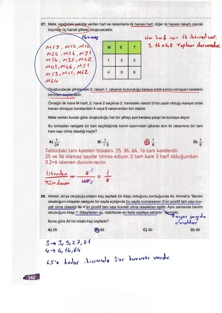 8. Sınıf Matematik Ders Kitabı Cevapları Sonuç Yayınları Sayfa 162 Çözüm Görseli