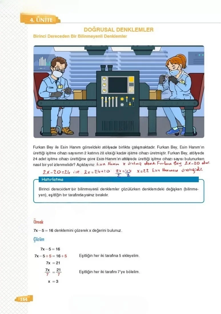 8. Sınıf Matematik Ders Kitabı Cevapları Sonuç Yayınları Sayfa 164 Çözüm Görseli