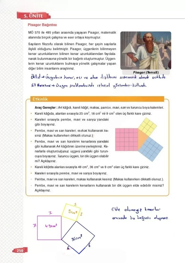 8. Sınıf Matematik Ders Kitabı Cevapları Sonuç Yayınları Sayfa 250 Çözüm Görseli