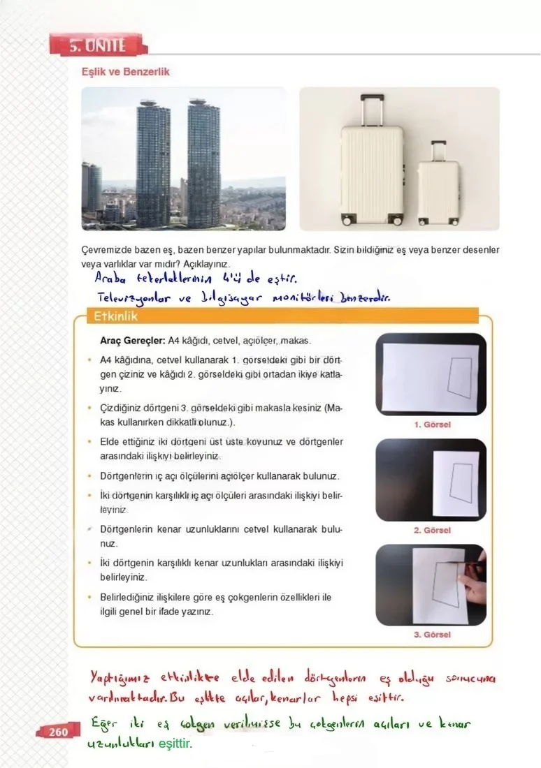 8. Sınıf Matematik Ders Kitabı Cevapları Sonuç Yayınları Sayfa 260 Çözüm Görseli