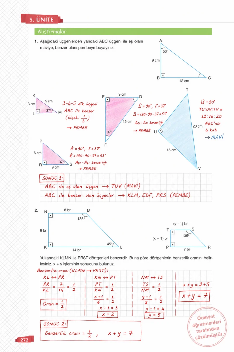 8. Sınıf Matematik Ders Kitabı Cevapları Sonuç Yayınları Sayfa 272 Çözüm Görseli