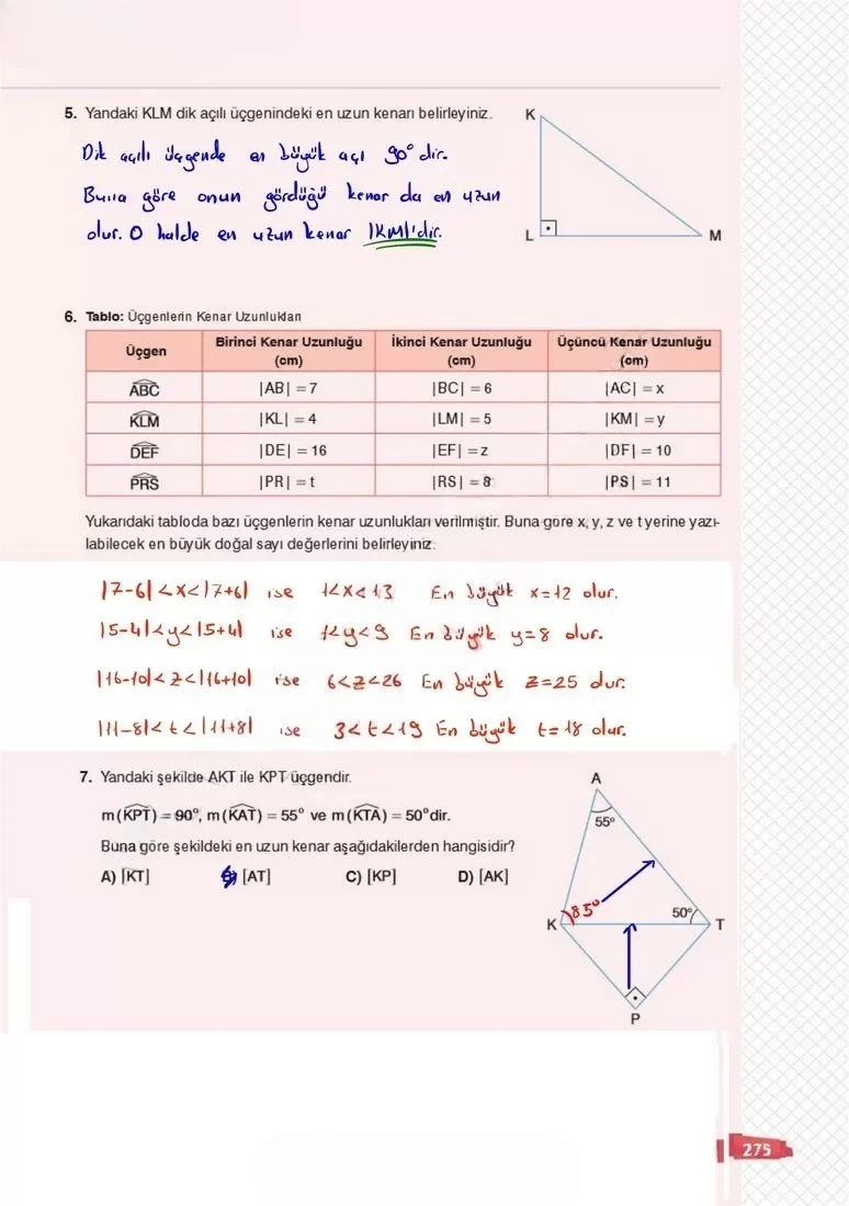8. Sınıf Matematik Ders Kitabı Cevapları Sonuç Yayınları Sayfa 275 Çözüm Görseli
