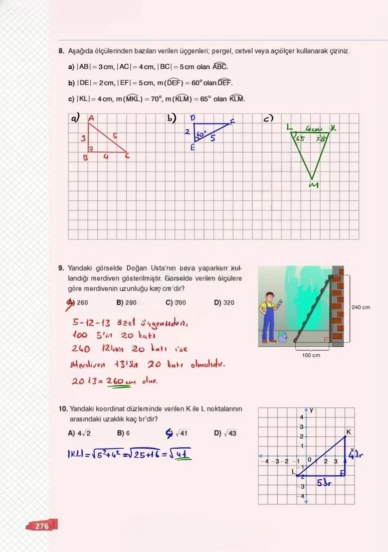 8. Sınıf Matematik Ders Kitabı Cevapları Sonuç Yayınları Sayfa 276 Çözüm Görseli