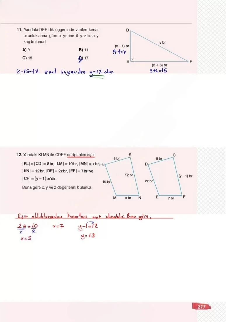 8. Sınıf Matematik Ders Kitabı Cevapları Sonuç Yayınları Sayfa 277 Çözüm Görseli