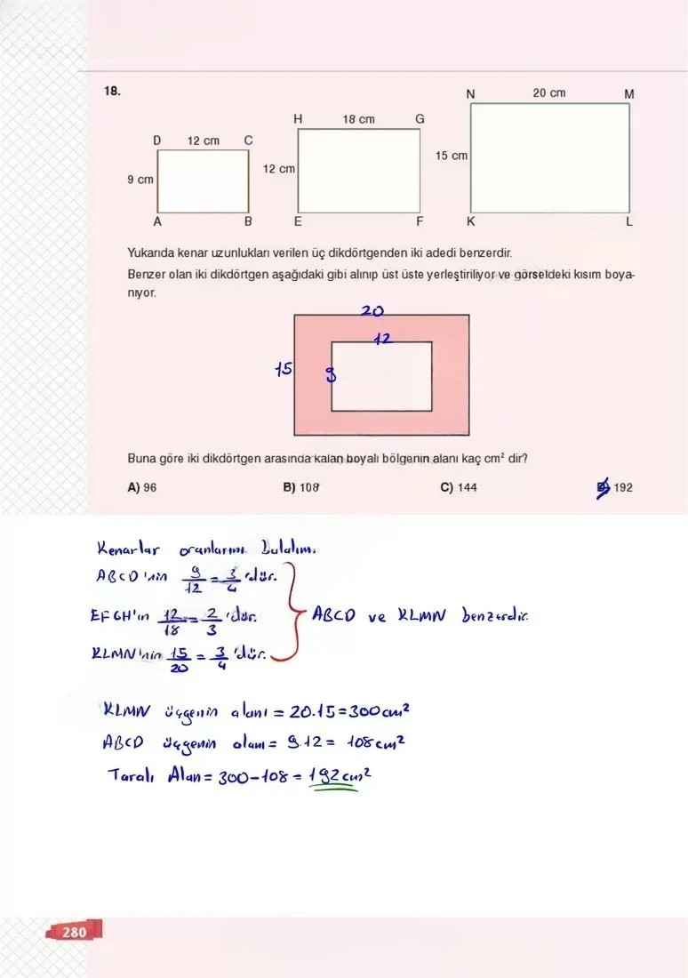 8. Sınıf Matematik Ders Kitabı Cevapları Sonuç Yayınları Sayfa 280 Çözüm Görseli