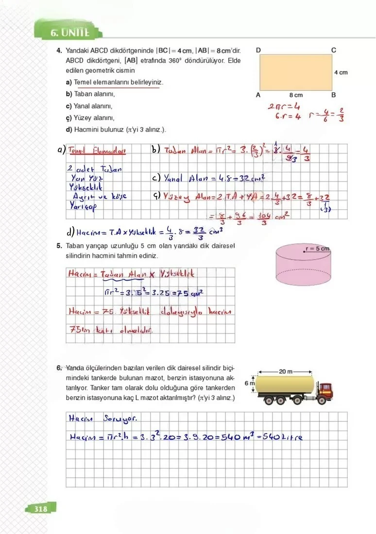 8. Sınıf Matematik Ders Kitabı Cevapları Sonuç Yayınları Sayfa 318 Çözüm Görseli