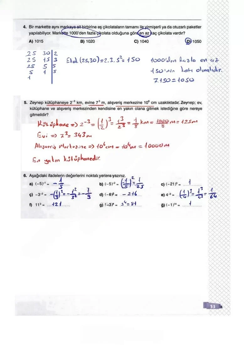 8. Sınıf Matematik Ders Kitabı Cevapları Sonuç Yayınları Sayfa 53 Çözüm Görseli