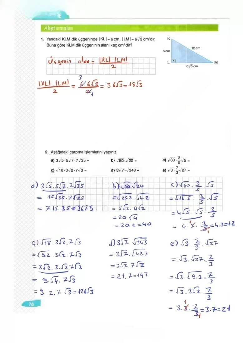 8. Sınıf Matematik Ders Kitabı Cevapları Sonuç Yayınları Sayfa 78 Çözüm Görseli
