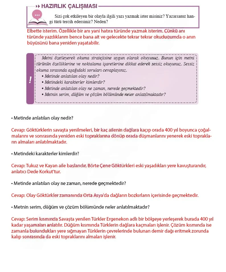 8. Sınıf Türkçe Ders Kitabı Cevapları Hecce Yayınları Sayfa 104 Çözüm Görseli