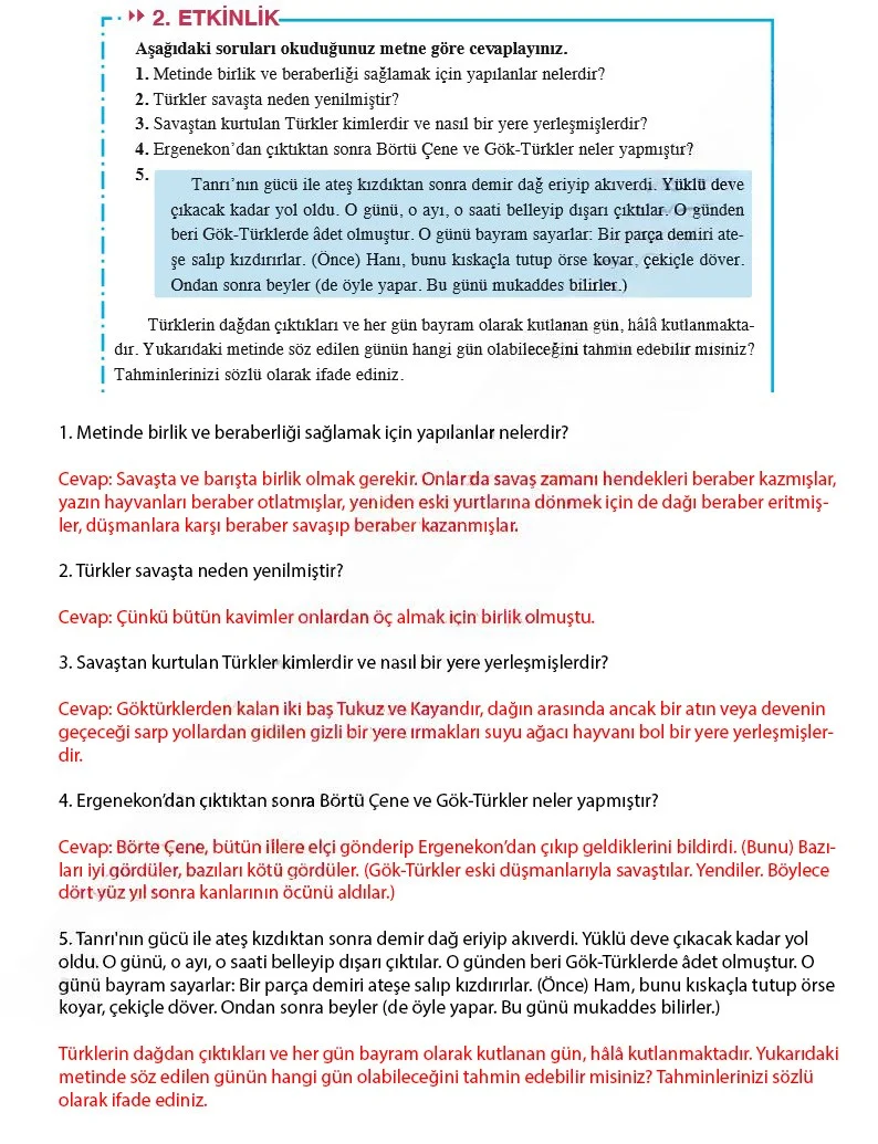 8. Sınıf Türkçe Ders Kitabı Cevapları Hecce Yayınları Sayfa 109 Çözüm Görseli