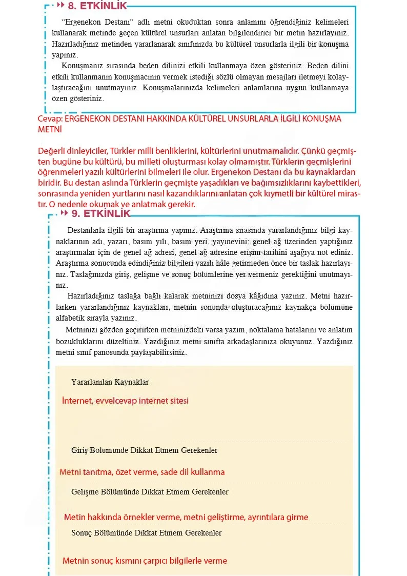 8. Sınıf Türkçe Ders Kitabı Cevapları Hecce Yayınları Sayfa 112 Çözüm Görseli