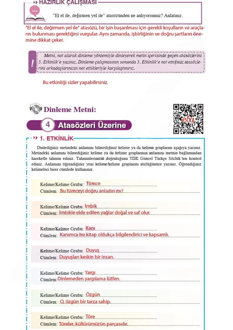 8. Sınıf Türkçe Ders Kitabı Cevapları Hecce Yayınları Sayfa 113 Çözüm Görseli