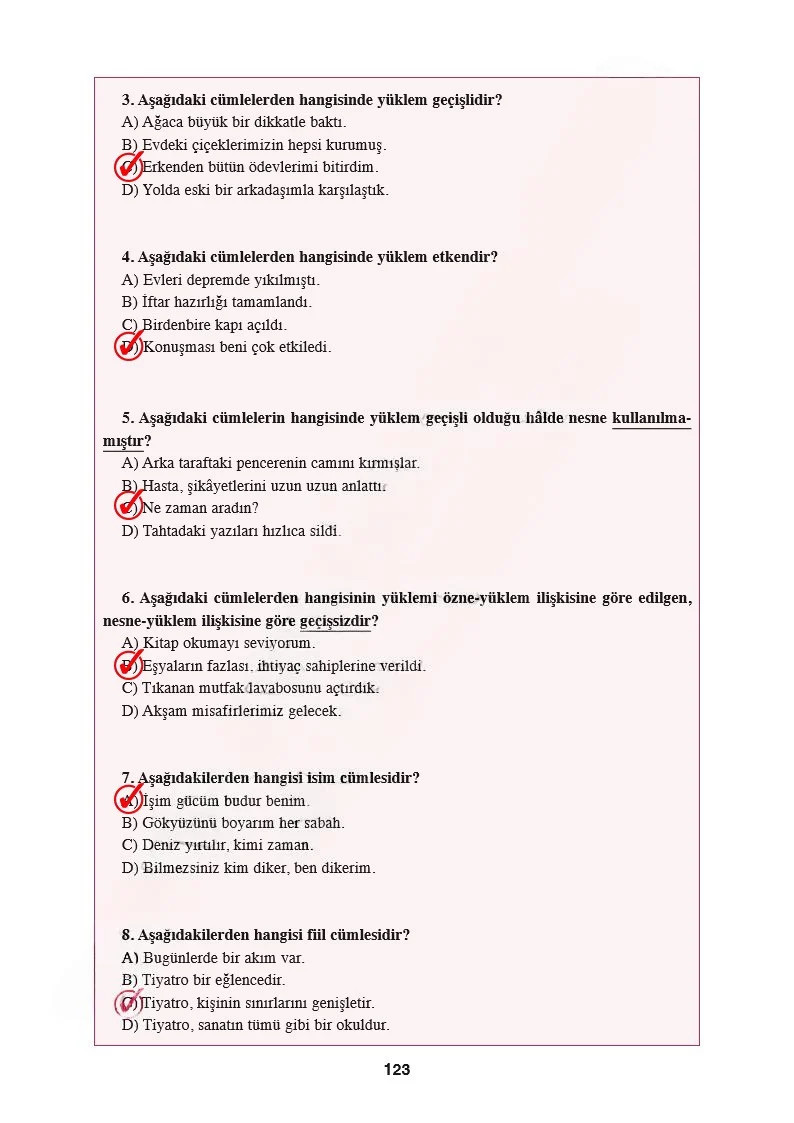 8. Sınıf Türkçe Ders Kitabı Cevapları Hecce Yayınları Sayfa 123 Çözüm Görseli