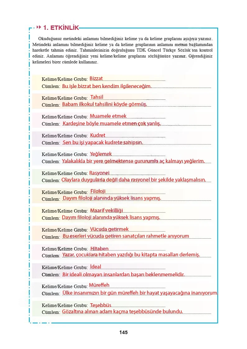 8. Sınıf Türkçe Ders Kitabı Cevapları Hecce Yayınları Sayfa 145 Çözüm Görseli