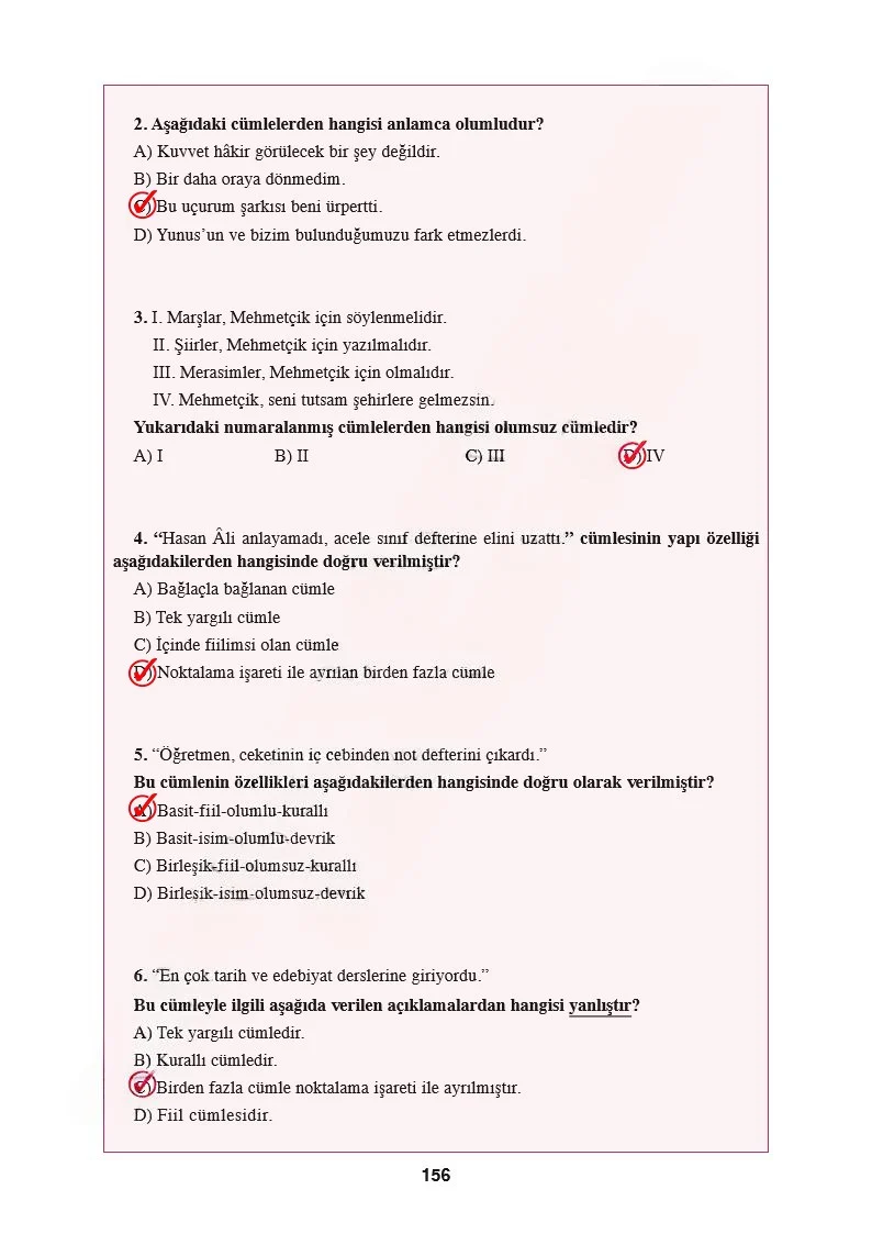 8. Sınıf Türkçe Ders Kitabı Cevapları Hecce Yayınları Sayfa 156 Çözüm Görseli