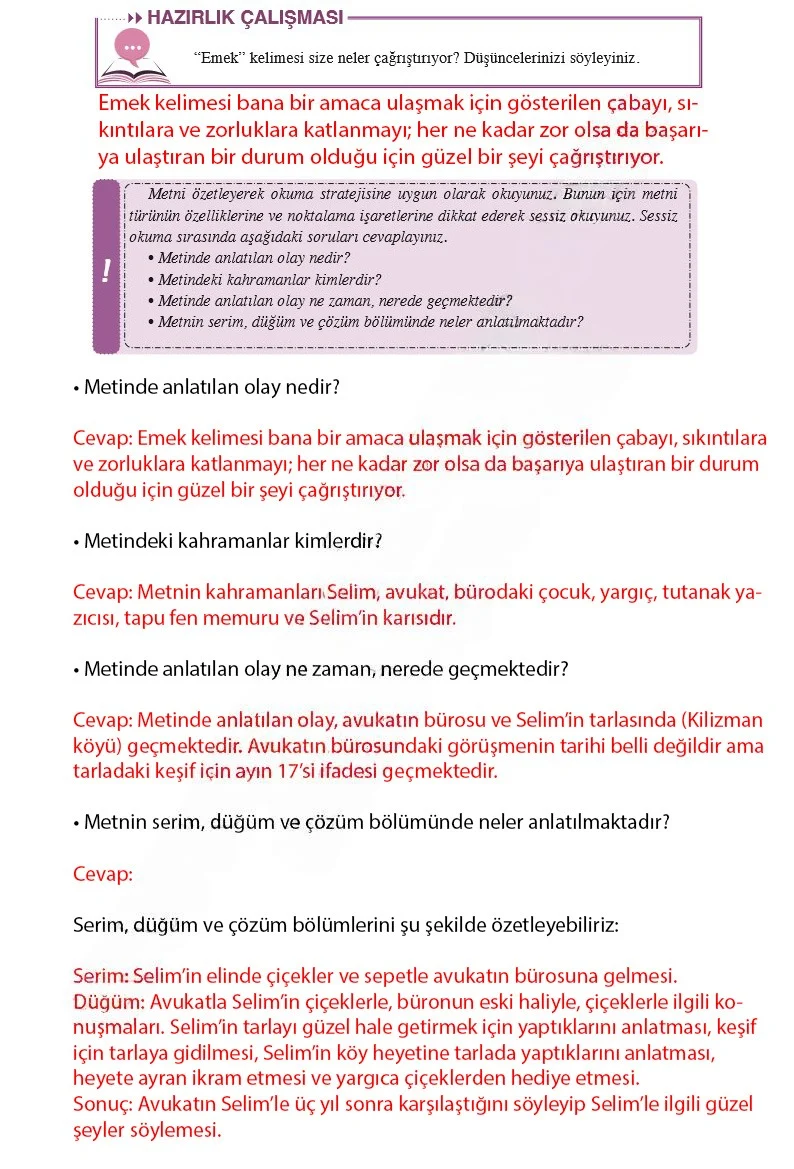 8. Sınıf Türkçe Ders Kitabı Cevapları Hecce Yayınları Sayfa 162 Çözüm Görseli