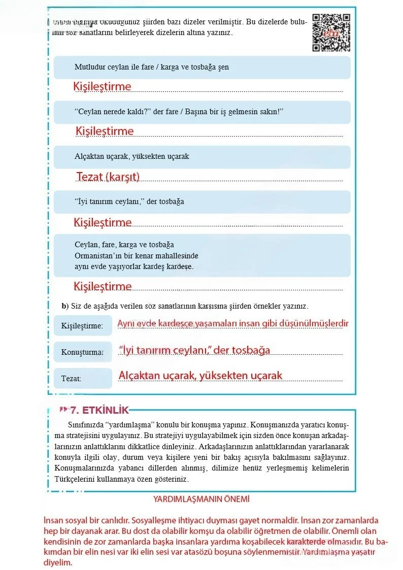 8. Sınıf Türkçe Ders Kitabı Cevapları Hecce Yayınları Sayfa 17 Çözüm Görseli