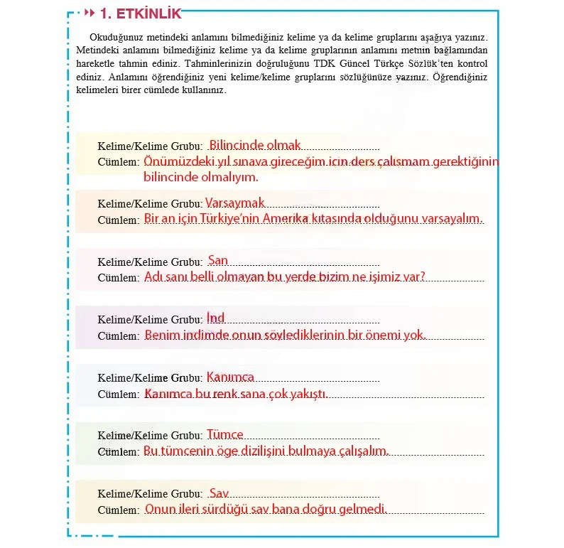 8. Sınıf Türkçe Ders Kitabı Cevapları Hecce Yayınları Sayfa 180 Çözüm Görseli