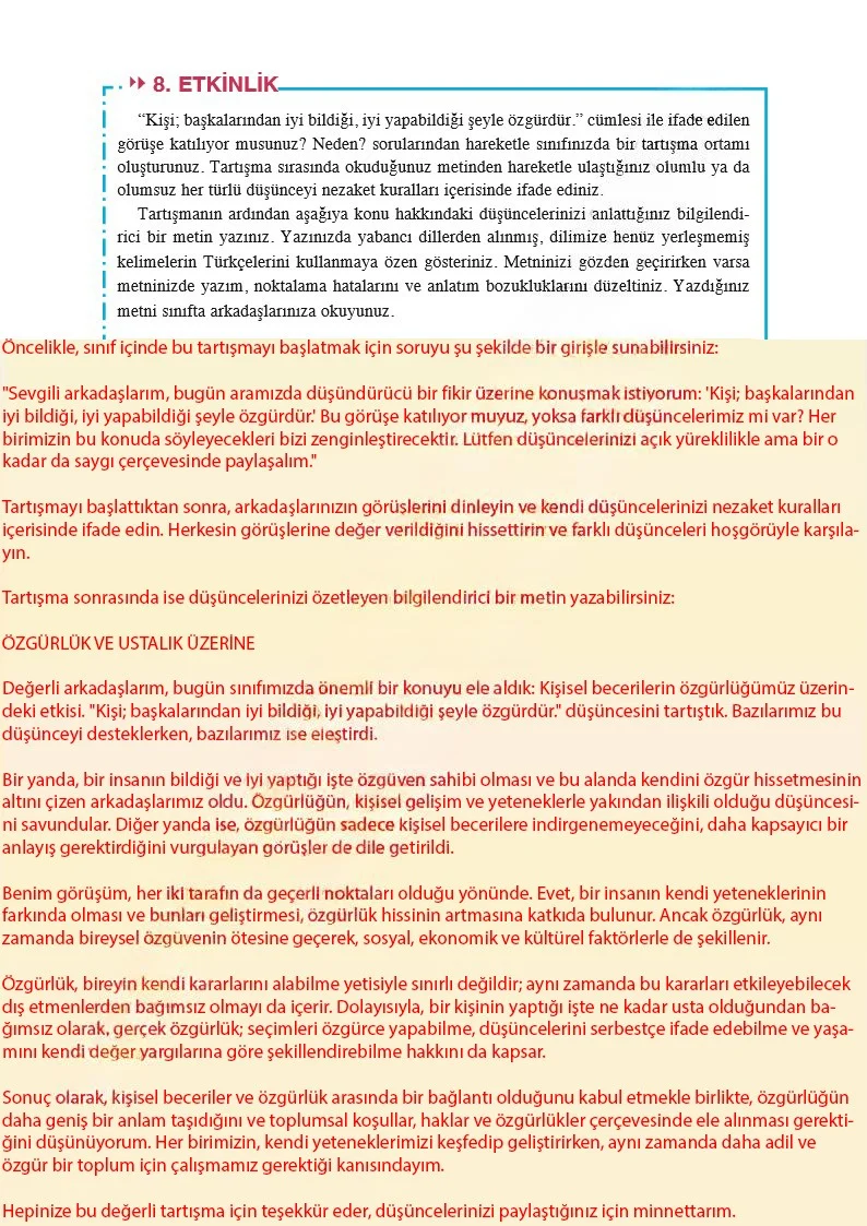 8. Sınıf Türkçe Ders Kitabı Cevapları Hecce Yayınları Sayfa 183 Çözüm Görseli