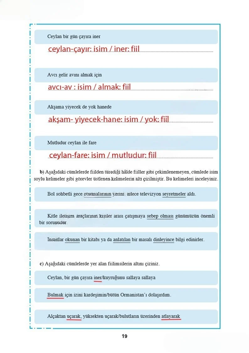 8. Sınıf Türkçe Ders Kitabı Cevapları Hecce Yayınları Sayfa 19 Çözüm Görseli