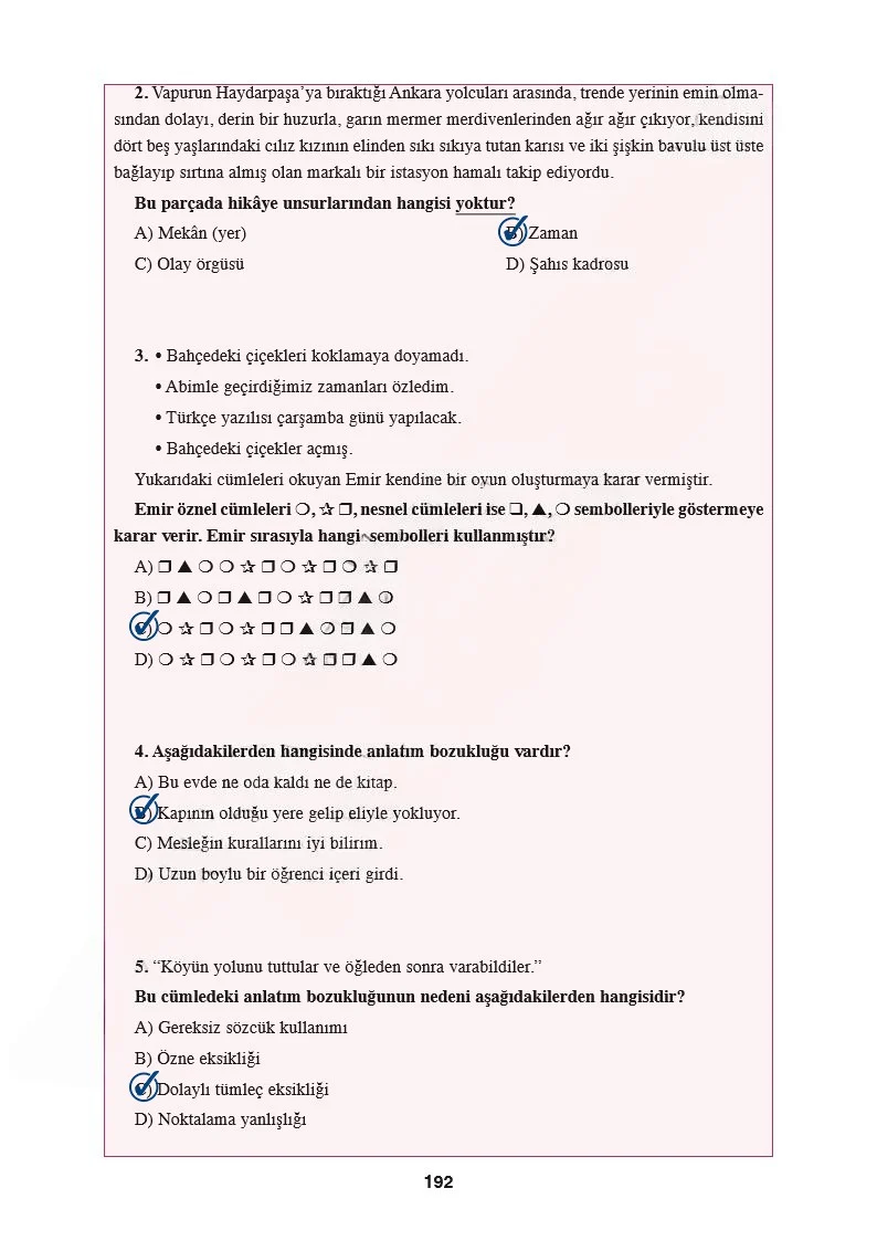8. Sınıf Türkçe Ders Kitabı Cevapları Hecce Yayınları Sayfa 192 Çözüm Görseli