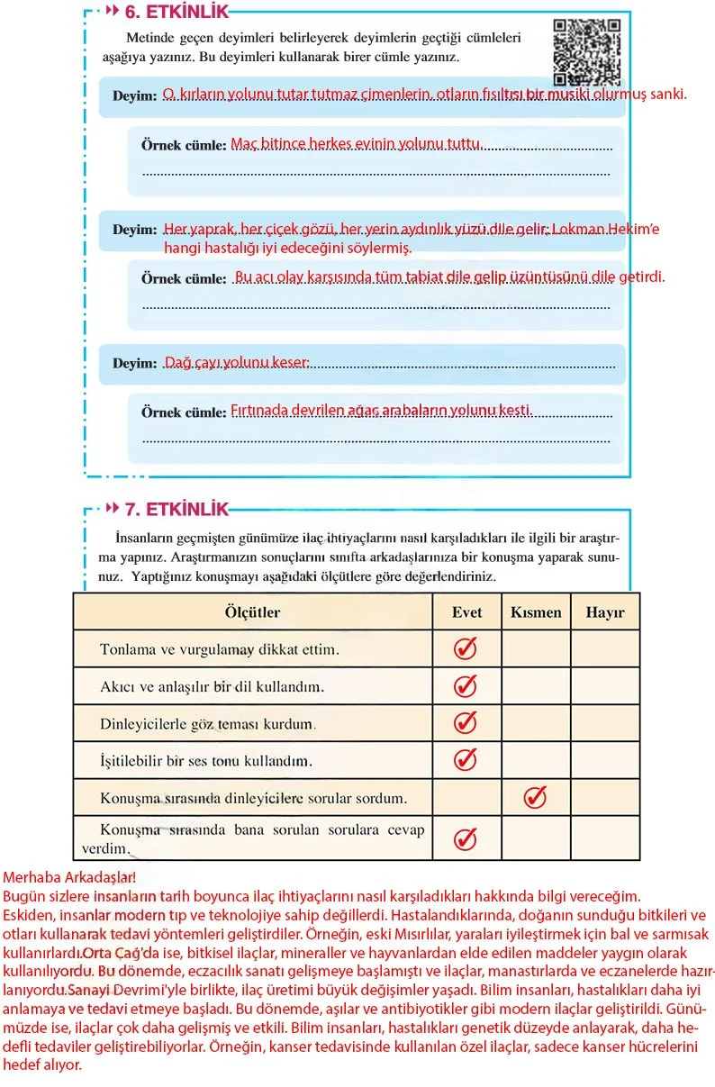 8. Sınıf Türkçe Ders Kitabı Cevapları Hecce Yayınları Sayfa 216 Çözüm Görseli