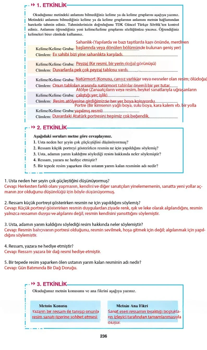 8. Sınıf Türkçe Ders Kitabı Cevapları Hecce Yayınları Sayfa 236 Çözüm Görseli