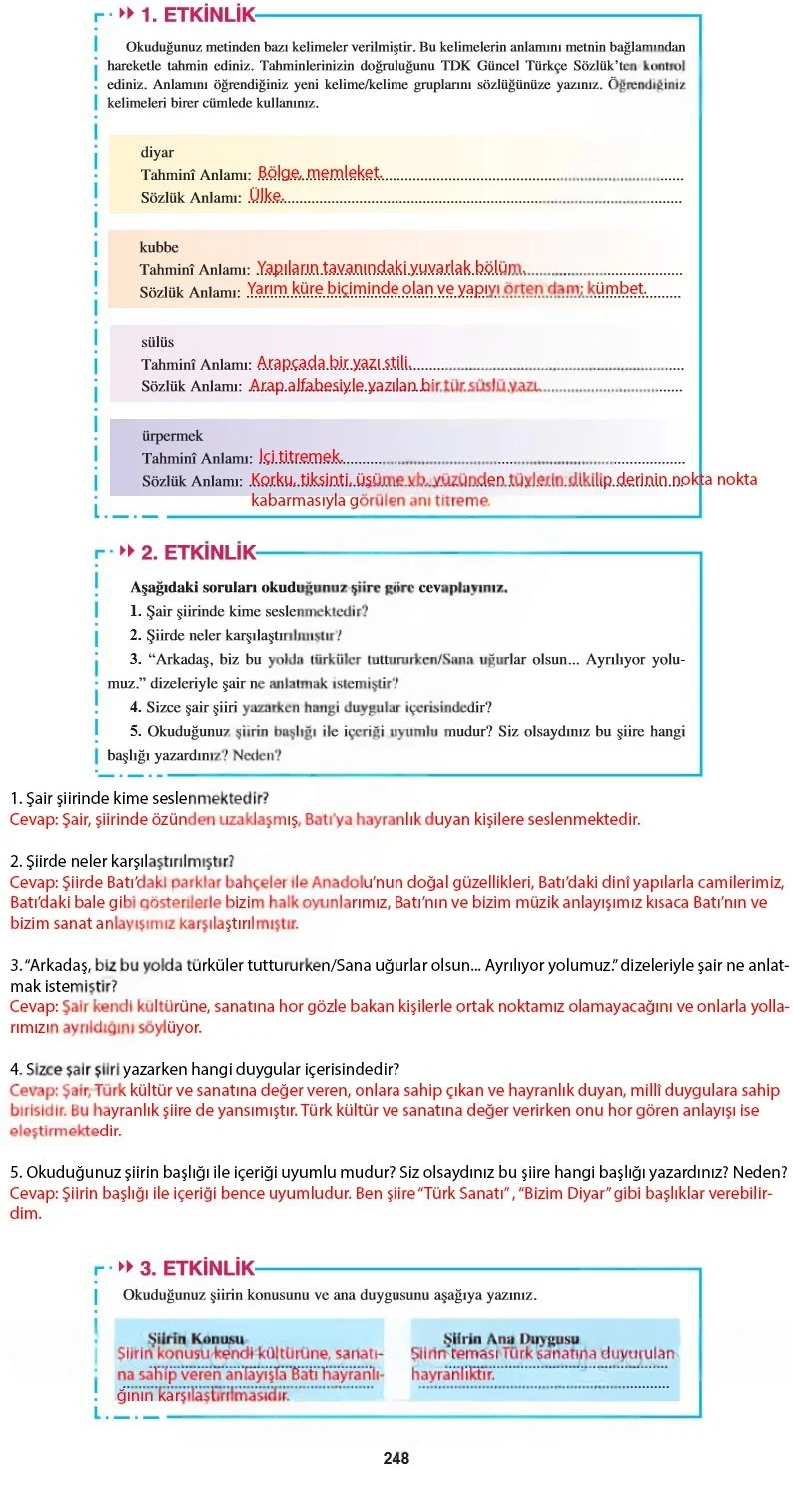 8. Sınıf Türkçe Ders Kitabı Cevapları Hecce Yayınları Sayfa 248 Çözüm Görseli