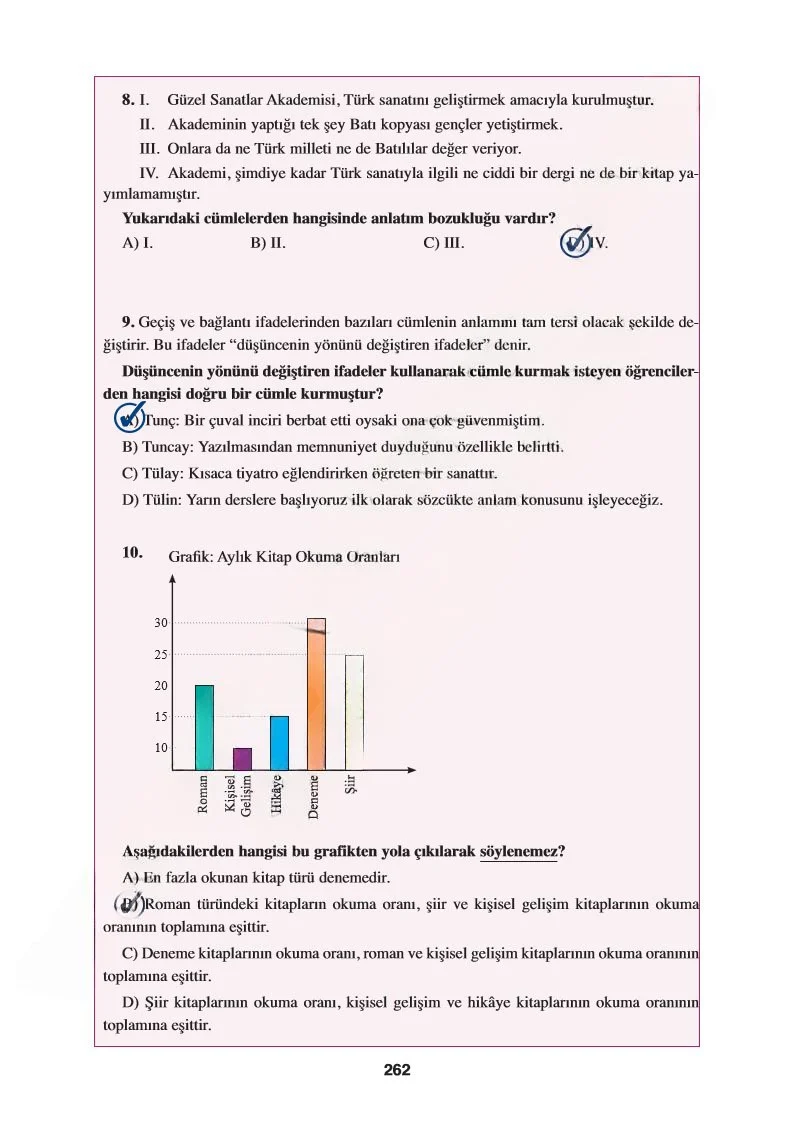 8. Sınıf Türkçe Ders Kitabı Cevapları Hecce Yayınları Sayfa 262 Çözüm Görseli