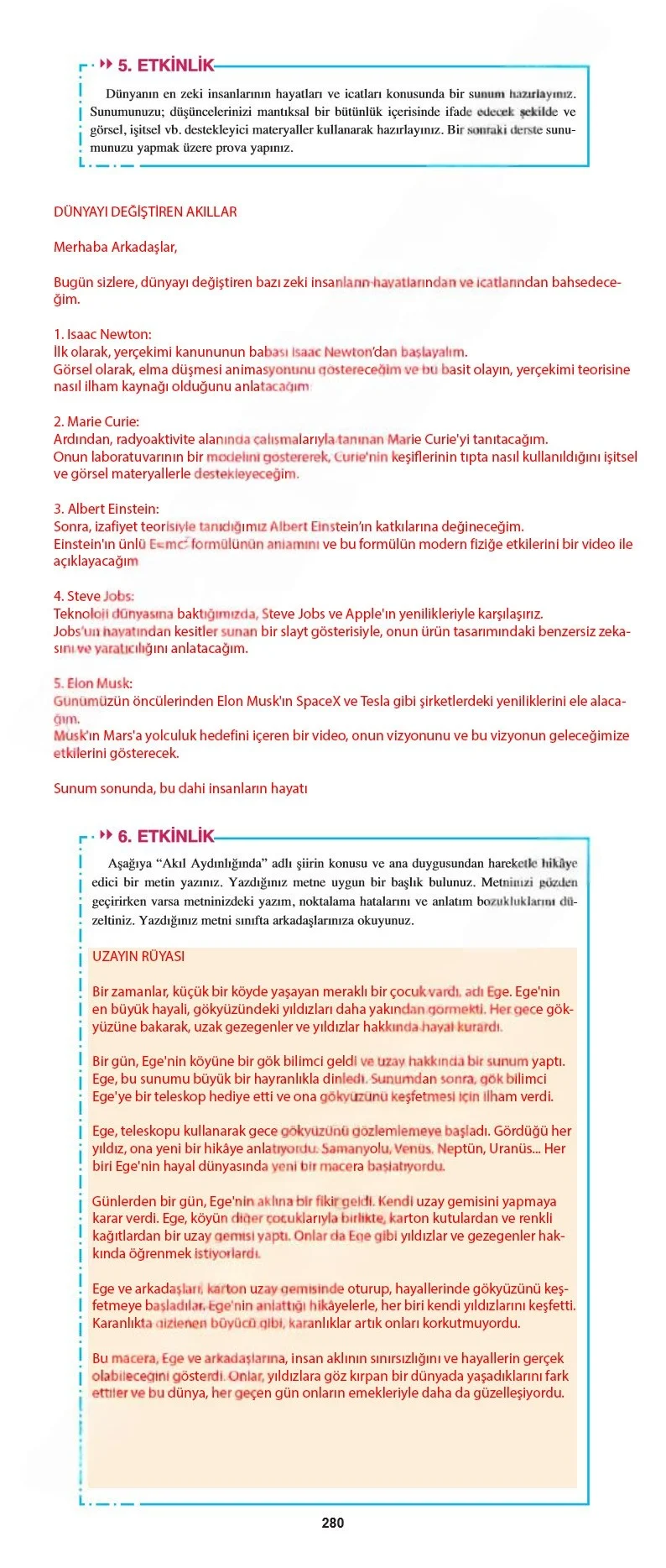 8. Sınıf Türkçe Ders Kitabı Cevapları Hecce Yayınları Sayfa 280 Çözüm Görseli