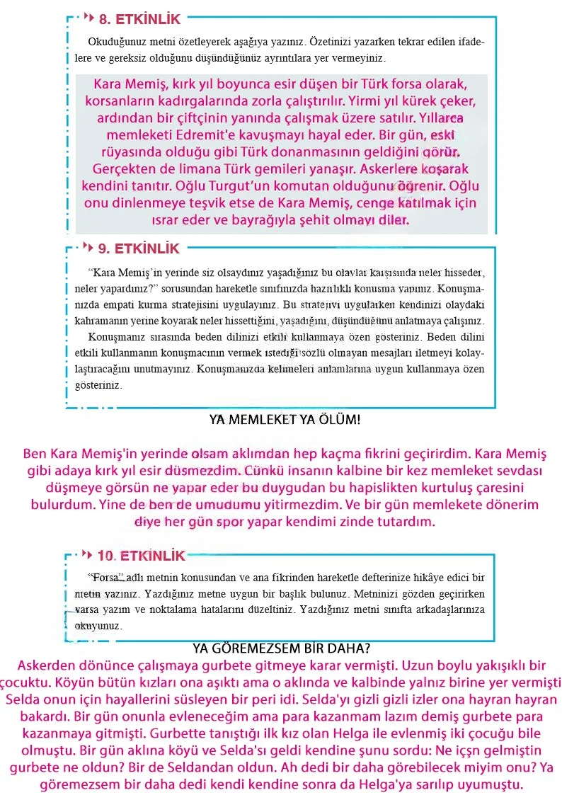 8. Sınıf Türkçe Ders Kitabı Cevapları Hecce Yayınları Sayfa 29 Çözüm Görseli