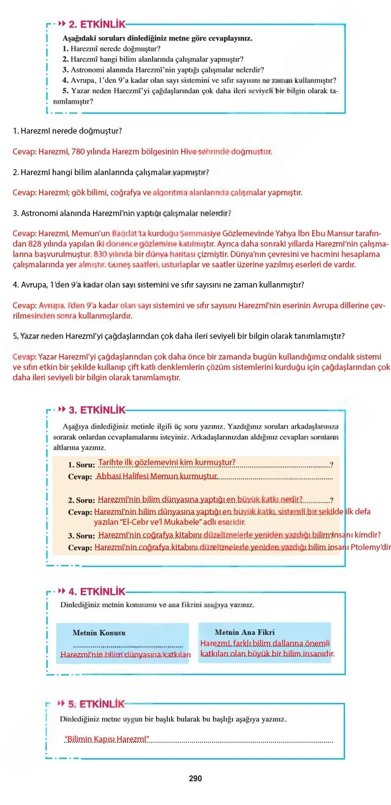 8. Sınıf Türkçe Ders Kitabı Cevapları Hecce Yayınları Sayfa 290 Çözüm Görseli