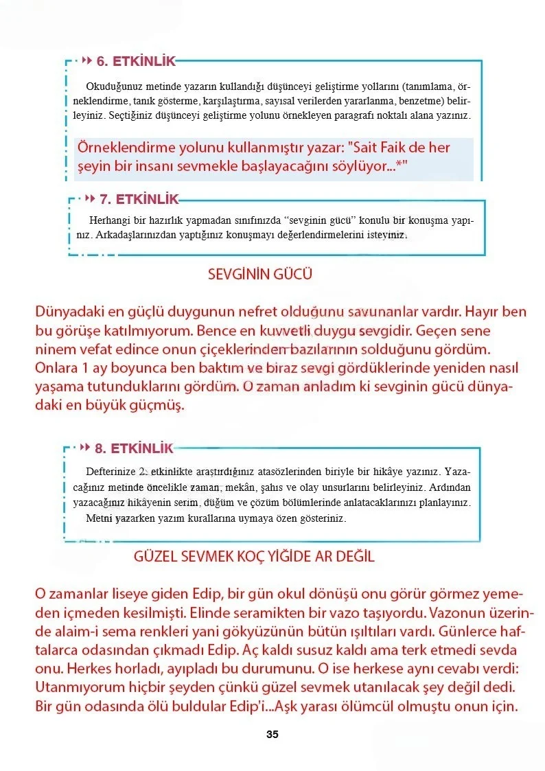 8. Sınıf Türkçe Ders Kitabı Cevapları Hecce Yayınları Sayfa 35 Çözüm Görseli