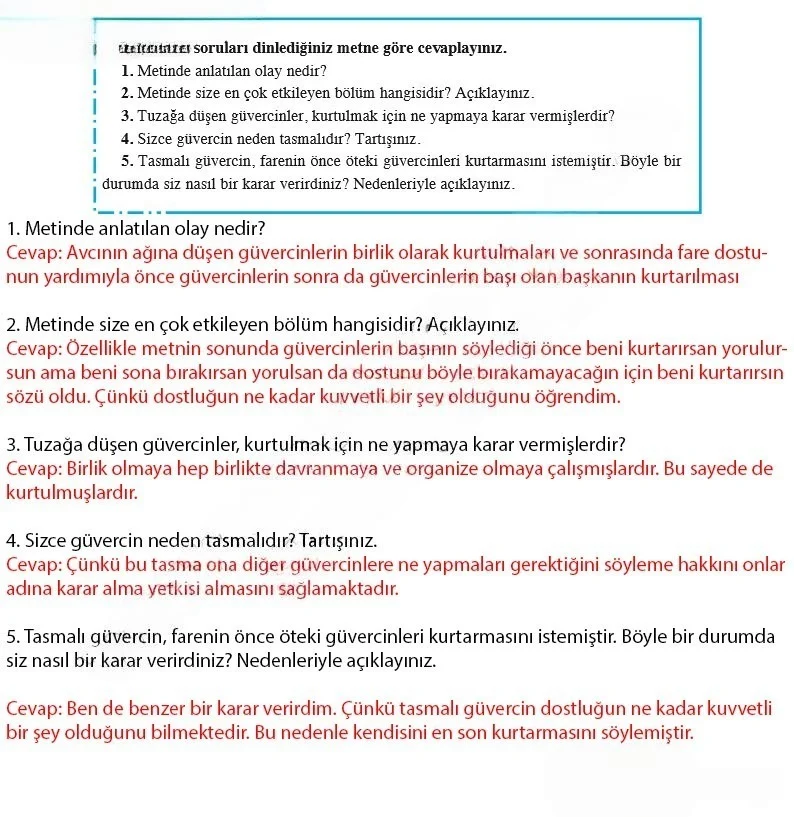 8. Sınıf Türkçe Ders Kitabı Cevapları Hecce Yayınları Sayfa 39 Çözüm Görseli