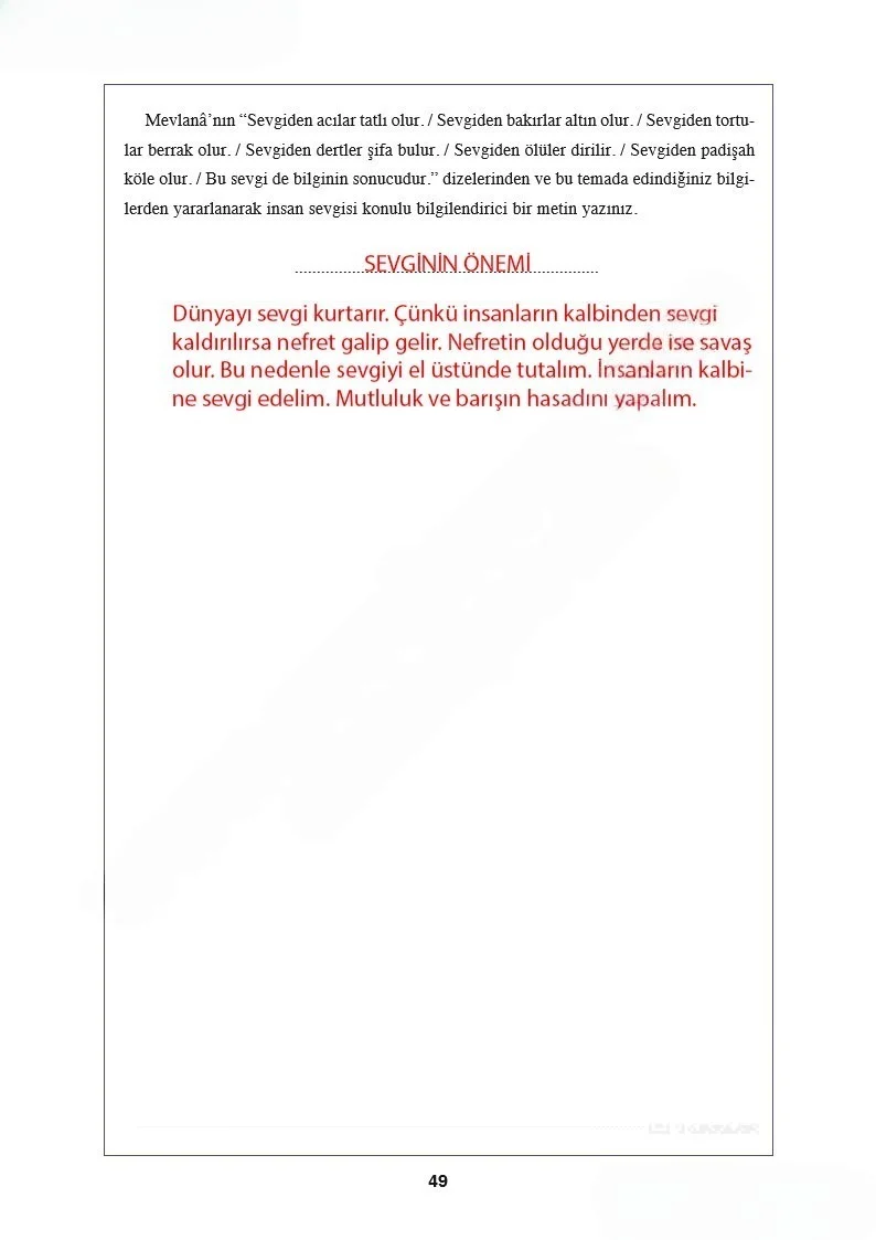 8. Sınıf Türkçe Ders Kitabı Cevapları Hecce Yayınları Sayfa 49 Çözüm Görseli