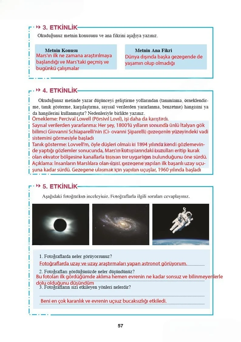8. Sınıf Türkçe Ders Kitabı Cevapları Hecce Yayınları Sayfa 57 Çözüm Görseli