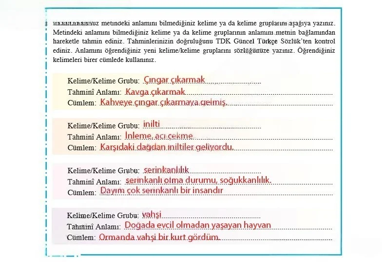 8. Sınıf Türkçe Ders Kitabı Cevapları Hecce Yayınları Sayfa 70 Çözüm Görseli