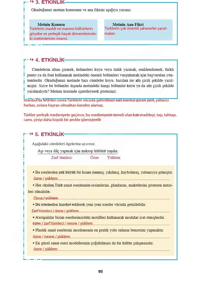 8. Sınıf Türkçe Ders Kitabı Cevapları Hecce Yayınları Sayfa 95 Çözüm Görseli