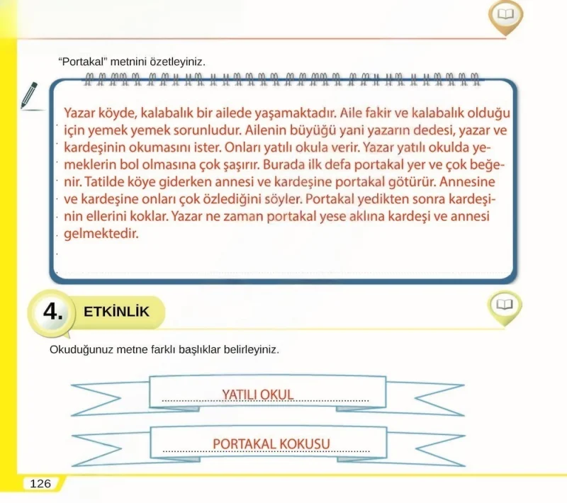8. Sınıf Türkçe Ders Kitabı Cevapları Meb Yayınları Sayfa 126 Çözüm Görseli