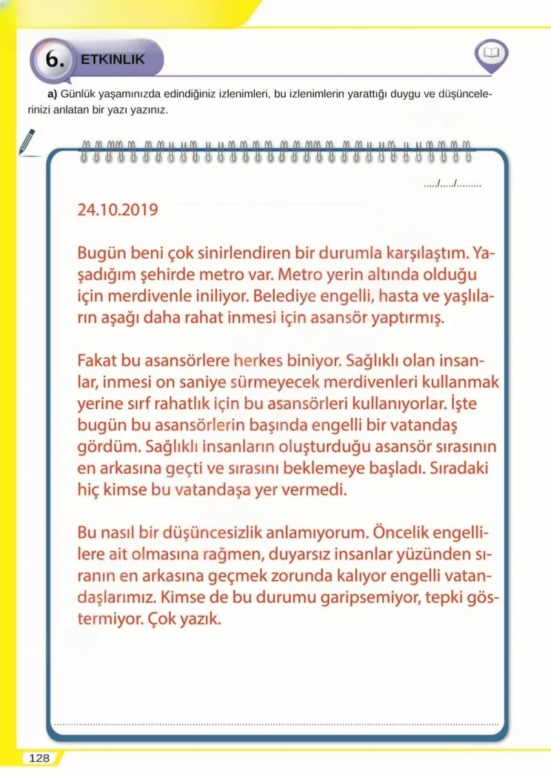 8. Sınıf Türkçe Ders Kitabı Cevapları Meb Yayınları Sayfa 128 Çözüm Görseli