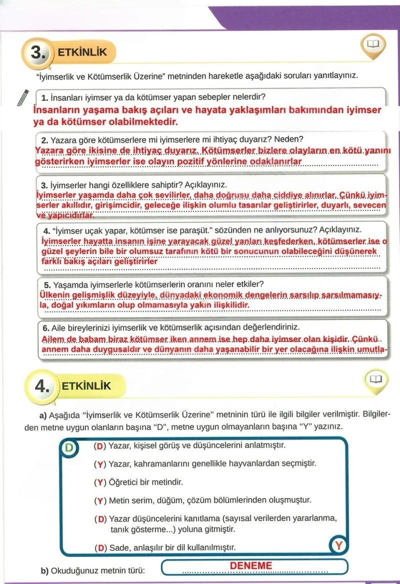 8. Sınıf Türkçe Ders Kitabı Cevapları Meb Yayınları Sayfa 15 Çözüm Görseli