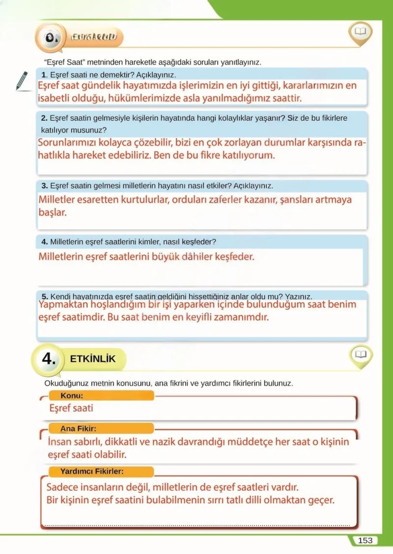8. Sınıf Türkçe Ders Kitabı Cevapları Meb Yayınları Sayfa 153 Çözüm Görseli