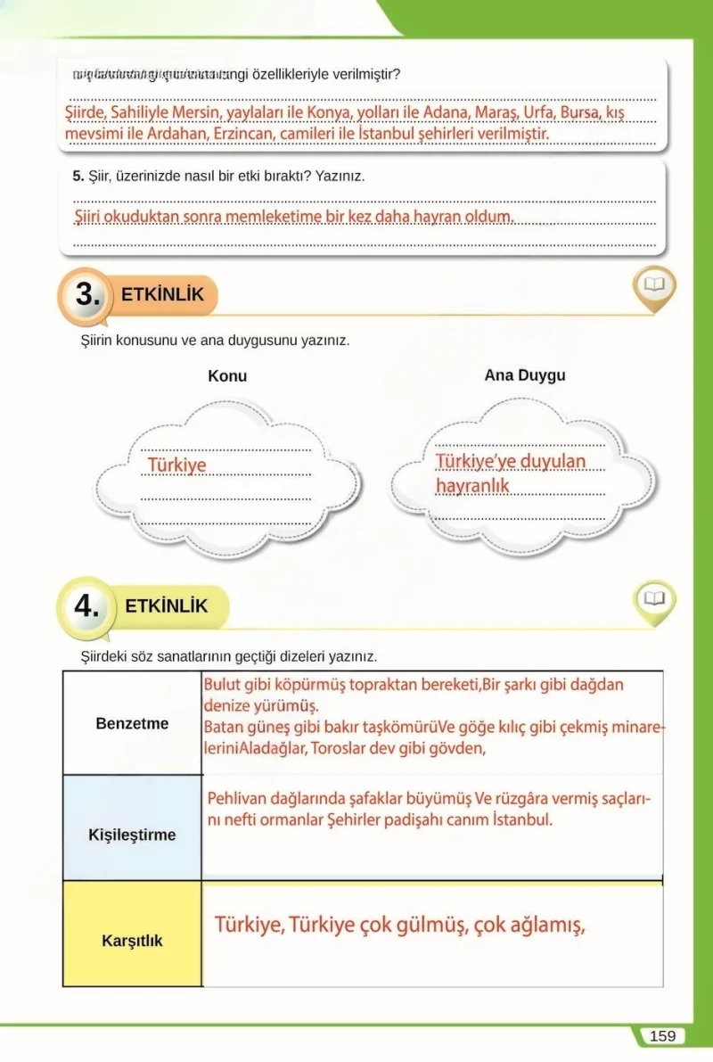8. Sınıf Türkçe Ders Kitabı Cevapları Meb Yayınları Sayfa 159 Çözüm Görseli