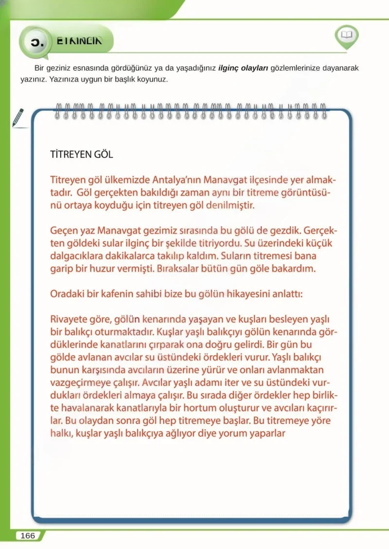 8. Sınıf Türkçe Ders Kitabı Cevapları Meb Yayınları Sayfa 166 Çözüm Görseli