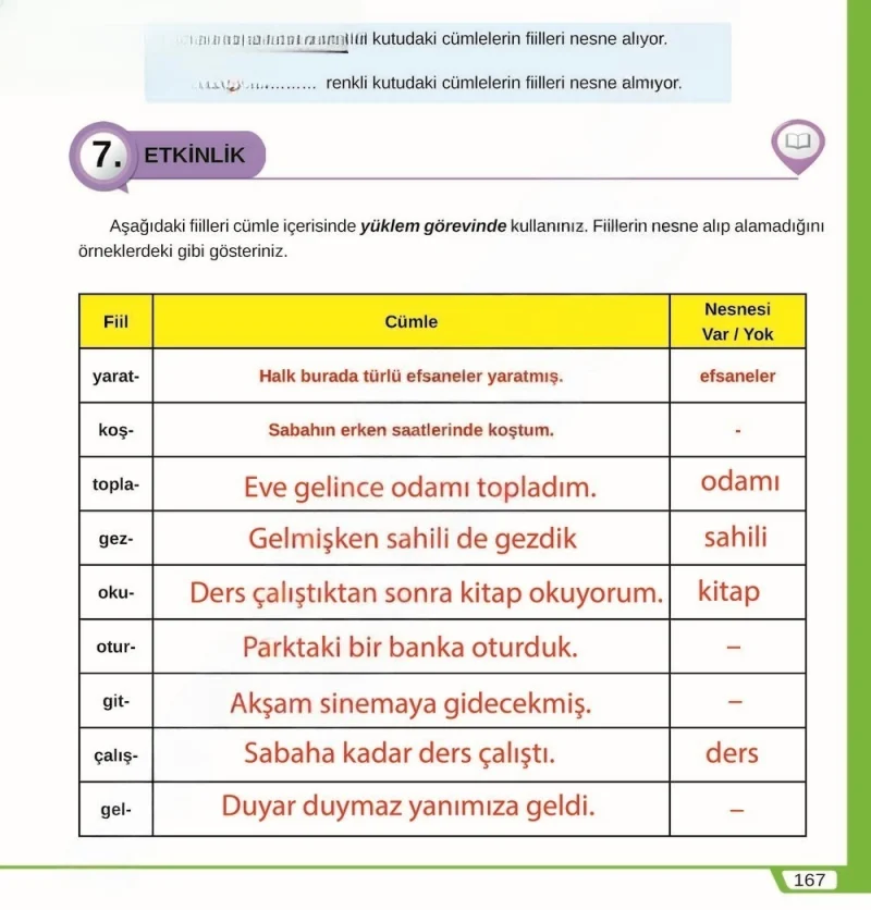 8. Sınıf Türkçe Ders Kitabı Cevapları Meb Yayınları Sayfa 167 Çözüm Görseli