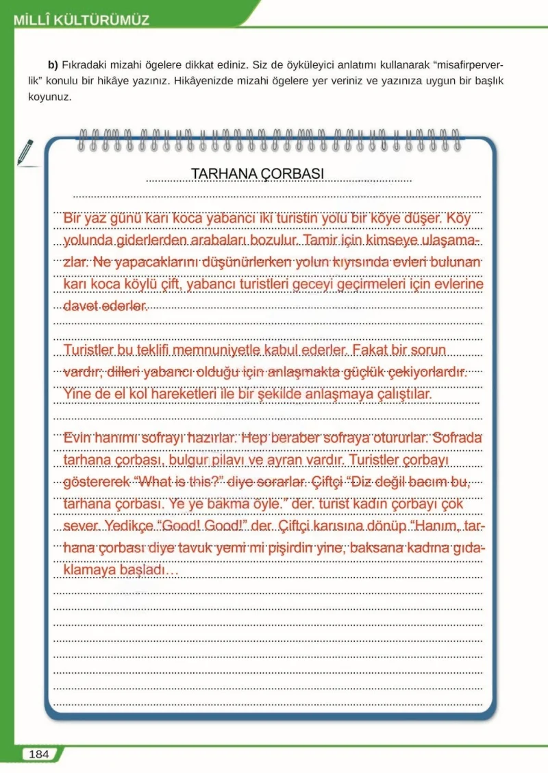 8. Sınıf Türkçe Ders Kitabı Cevapları Meb Yayınları Sayfa 184 Çözüm Görseli