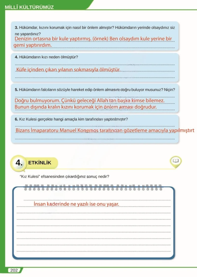 8. Sınıf Türkçe Ders Kitabı Cevapları Meb Yayınları Sayfa 202 Çözüm Görseli